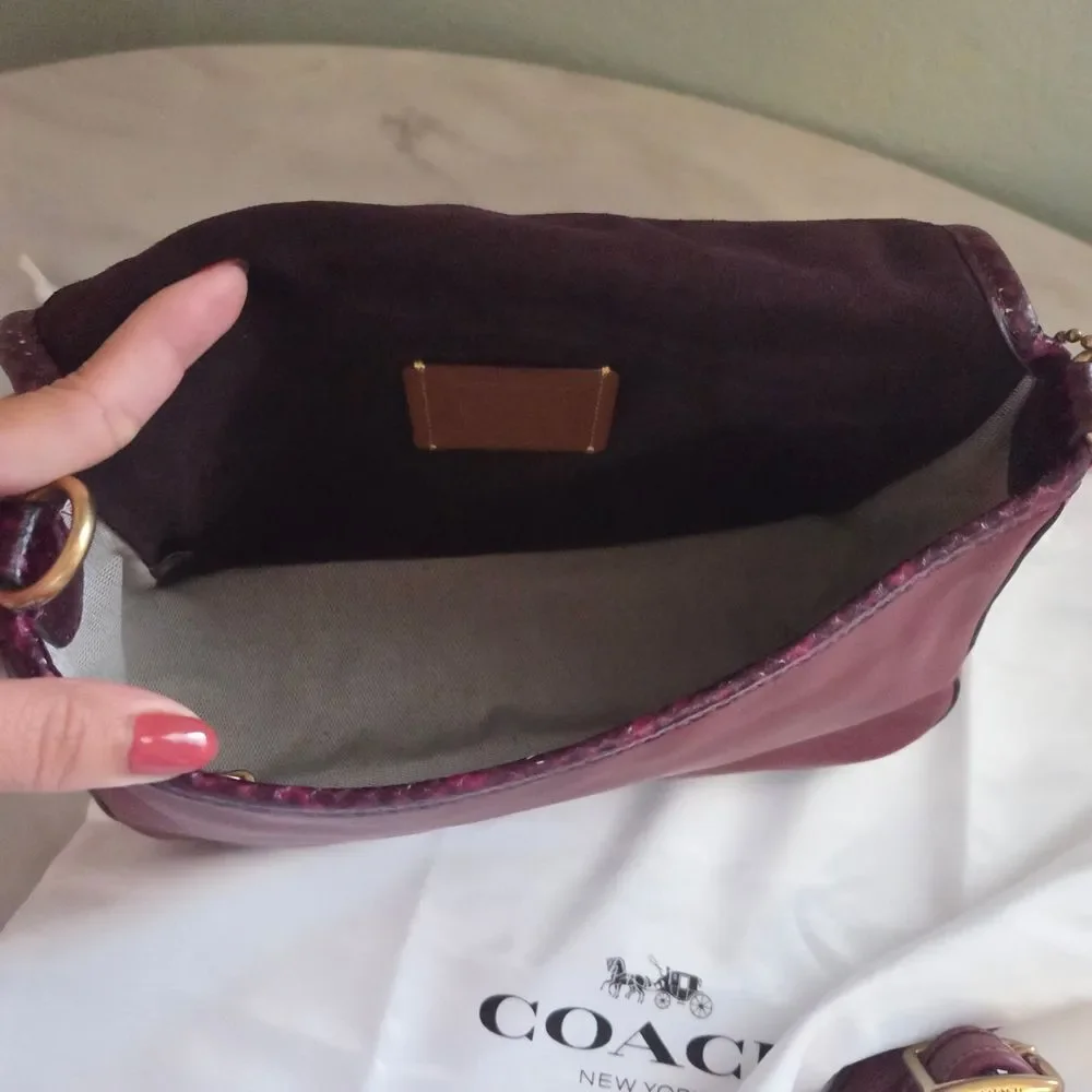 Coach Soft Tabby Shoulder Bag With Snakeskin Detail
